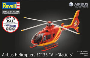 Portada de la caja de la maqueta del helicóptero Airbus EC135 en escala 1:72 edición starter kit de Revell referencia 74986