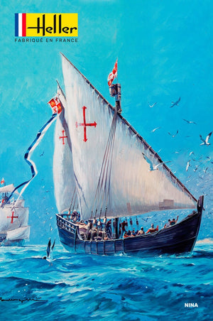 Portada de la caja de la maqueta de la Carabela La Niña en escala 1:75 de Heller referencia 80815