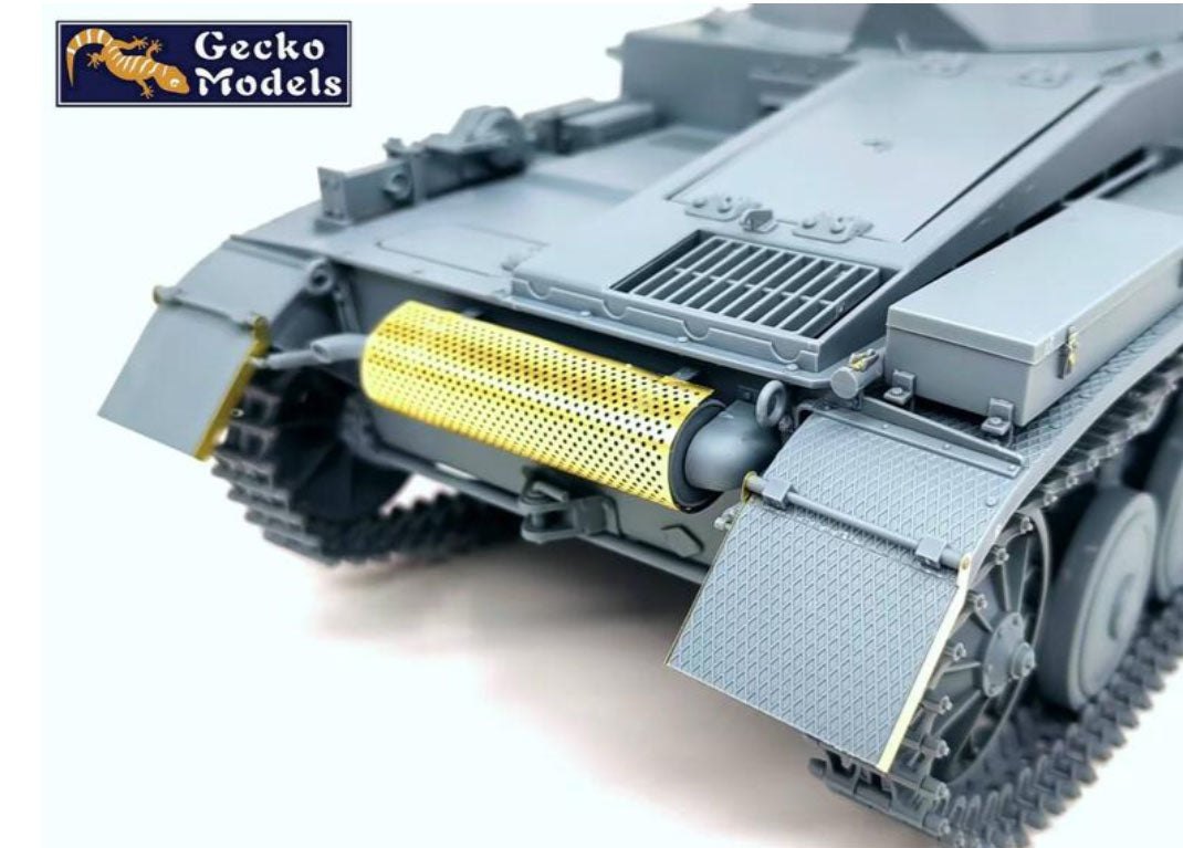 Detalle trasera de la maqueta del tanque alemán Panzer I Ausf C en escala 1:16 de Gecko Models referencia 16GM0008