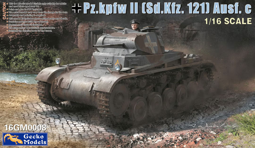 Portada de la caja de la maqueta del tanque alemán Panzer I Ausf C en escala 1:16 de Gecko Models referencia 16GM0008