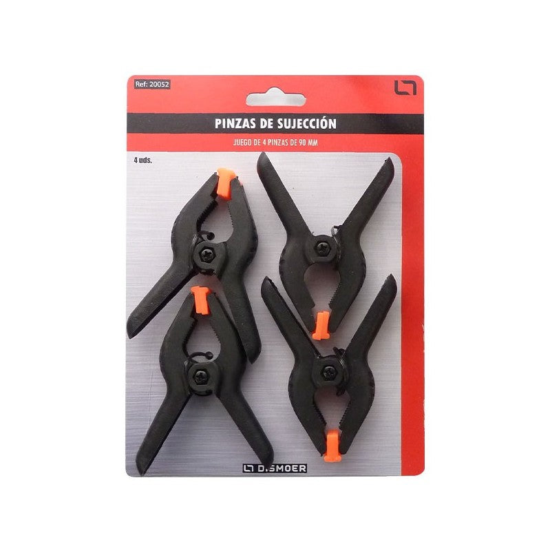 Set de 4 pinzas de sujeción medianas de 90mm de tamaño de Dismoer referencia 20052