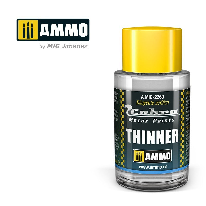 Bote de cristal de 30ml con diluyente acrílico para pinturas Cobra Motor de Ammo