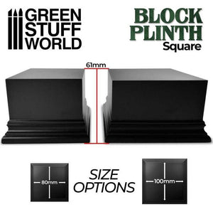 GREEN STUFF WORLD Peana madera cuadrada 10x10cm - Negro