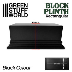 GREEN STUFF WORLD Peana madera rectangular 12x6cm - Negro