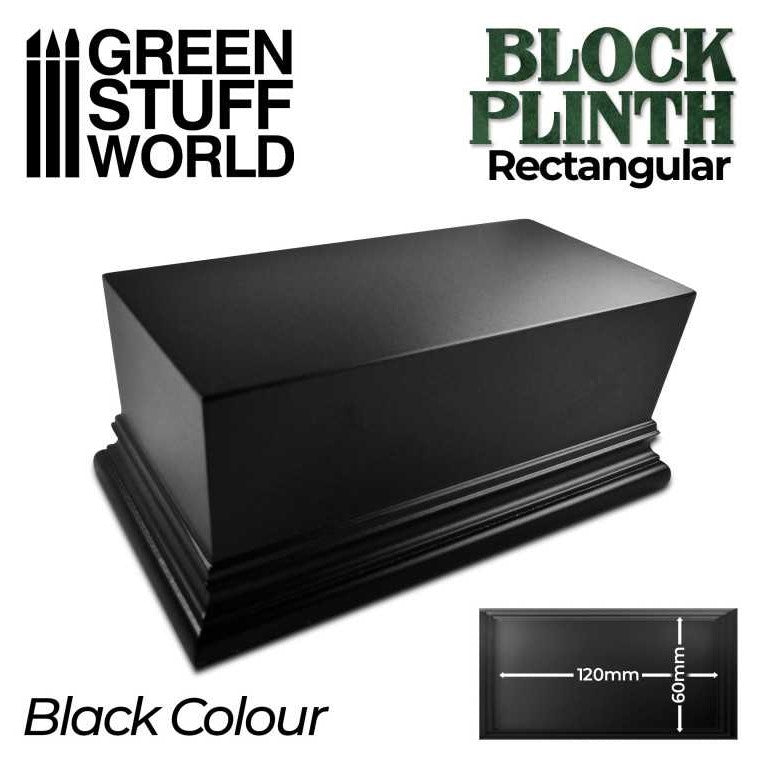 GREEN STUFF WORLD Peana madera rectangular 12x6cm - Negro