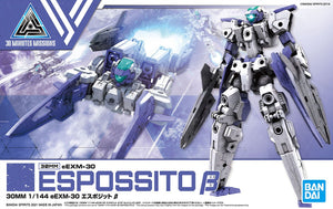 Portada de la caja de la figura del 30MM Gundam eEXM-30 Espossito Beta Gundam de Bandai referencia 63031
