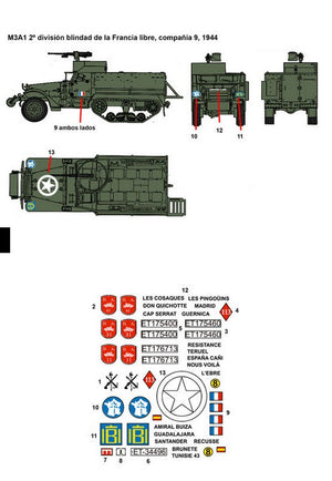 FC MODEL TREND (1/35) Decalcomanie M2 e M3 Semicingolati in Spagna