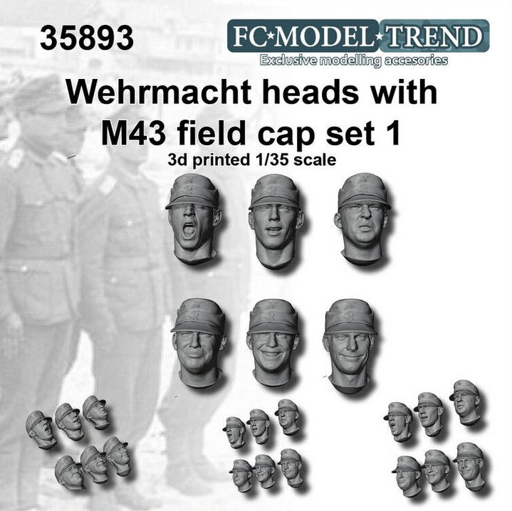 FC MODEL TREND (1/35) Cabezas Wehrmacht con gorra M-43 - Set 1