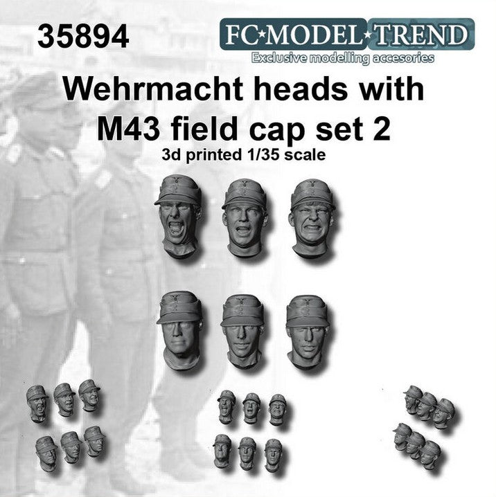 FC MODEL TREND (1/35) Cabezas Wehrmacht con gorra M-43 - Set 2