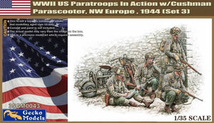 GECKO MODELS (1/35) WWII US Paratroops in Action w/Cushman Parascooter NW Europe, 1944 (Set 3)