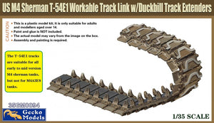 GECKO MODELS (1/35) US M4 Sherman T-54E1 Workable Track Link w/ Duckbill Track Extenders