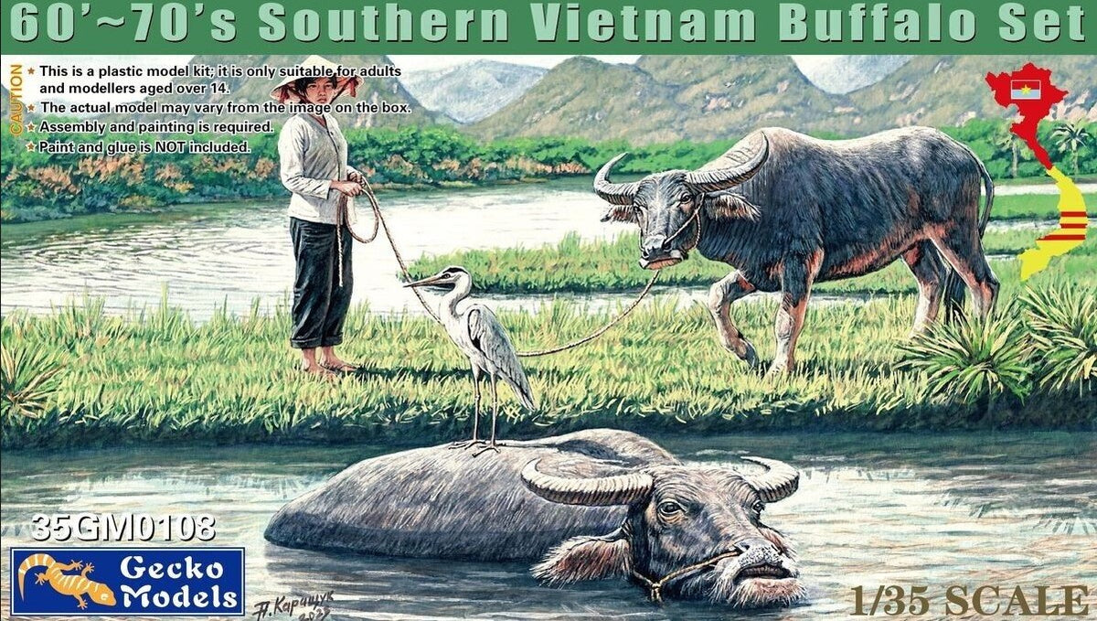 Gecko Bison GECKO MODELS (1/35) 60's-70's Southern Vietnam Buffalo Set