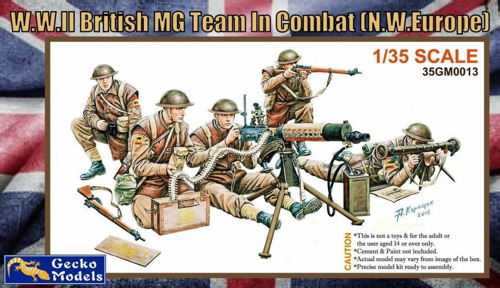 GECKO MODELS (1/35) W.W. II British MG Team in Combat (N.W. Europe)