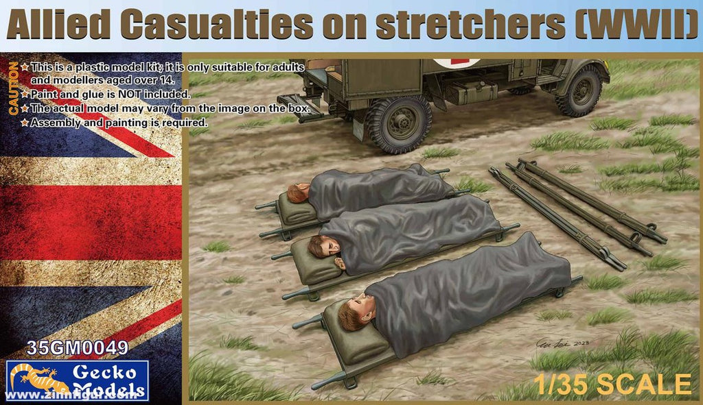 GECKO MODELS (1/35) Allied Casualties on Stretchers (WWII)