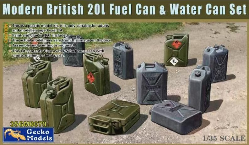 GECKO MODELS (1/35) Modern British 20L Fuel Can & Water Can Set