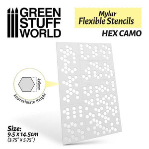 GREEN STUFF WORLD Plantillas Flexibles - Camuflaje hexagonal (4x5mm)