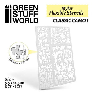 GREEN STUFF WORLD Plantillas Flexibles - Camuflaje clasico 1