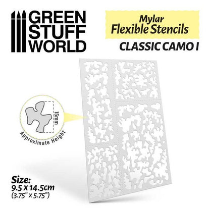 GREEN STUFF WORLD Plantillas Flexibles - Camuflaje clasico 1