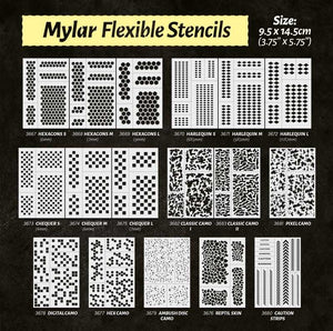 GREEN STUFF WORLD Plantillas Flexibles - Camuflaje hexagonal (4x5mm)