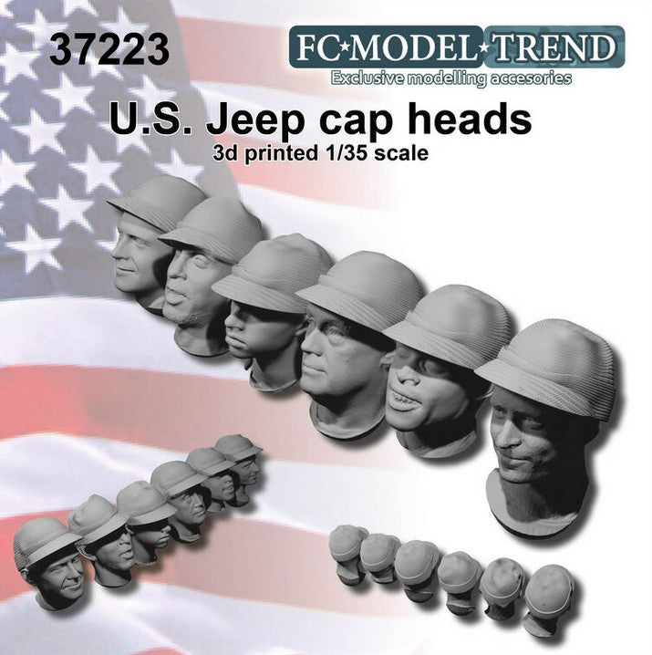 FC MODEL TREND (1/35) Cabezas USA con gorra "jeep" WWII