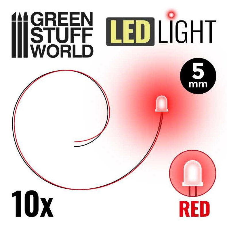 GREEN STUFF Luces LED ROJAS - 5mm