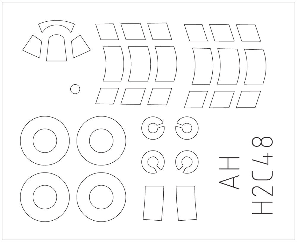 Máscaras de la maqueta del caza británico Hawker Hurricane Mk.I en escala 1:48 de Arma Hobby referencia 40015