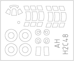 Máscaras de la maqueta del caza británico Hawker Hurricane Mk.I en escala 1:48 de Arma Hobby referencia 40015