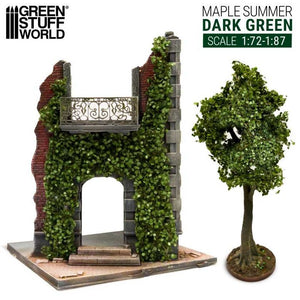GREEN STUFF WORLD Hiedra Modelismo - Arce Verde Oscuro - Pequeño