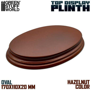 GREEN STUFF WORLD Base de Madera Ovalada Marrón Avellana 17x11 cm