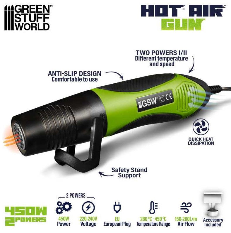 GREEN STUFF Pistola de aire caliente 450w