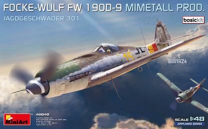 Foto de la portada de la caja de la maqueta del caza alemán Fw-190 D9 en escala 1:48 de Miniart referencia 48040