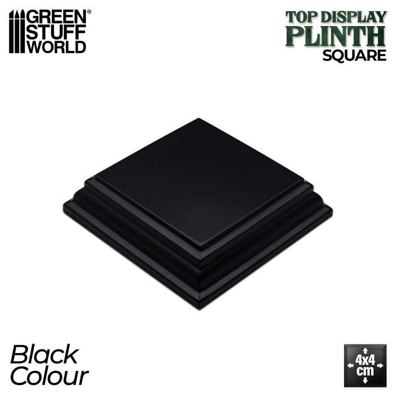 GREEN STUFF WORLD Base de Madera Cuadrada 4x4 cm - Negra