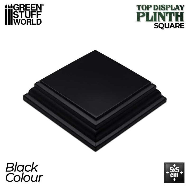 GREEN STUFF WORLD Base de Madera Cuadrada 5x5 cm - Negra