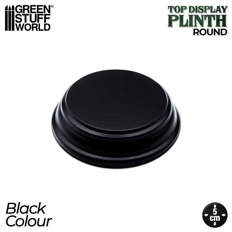 GREEN STUFF WORLD Base de Madera Redonda 5x5 cm - Negra