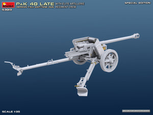 Vista trasera de la maqueta del cañón anticarro alemán PaK 40 en escala 1:35 de Miniart referencia 53013