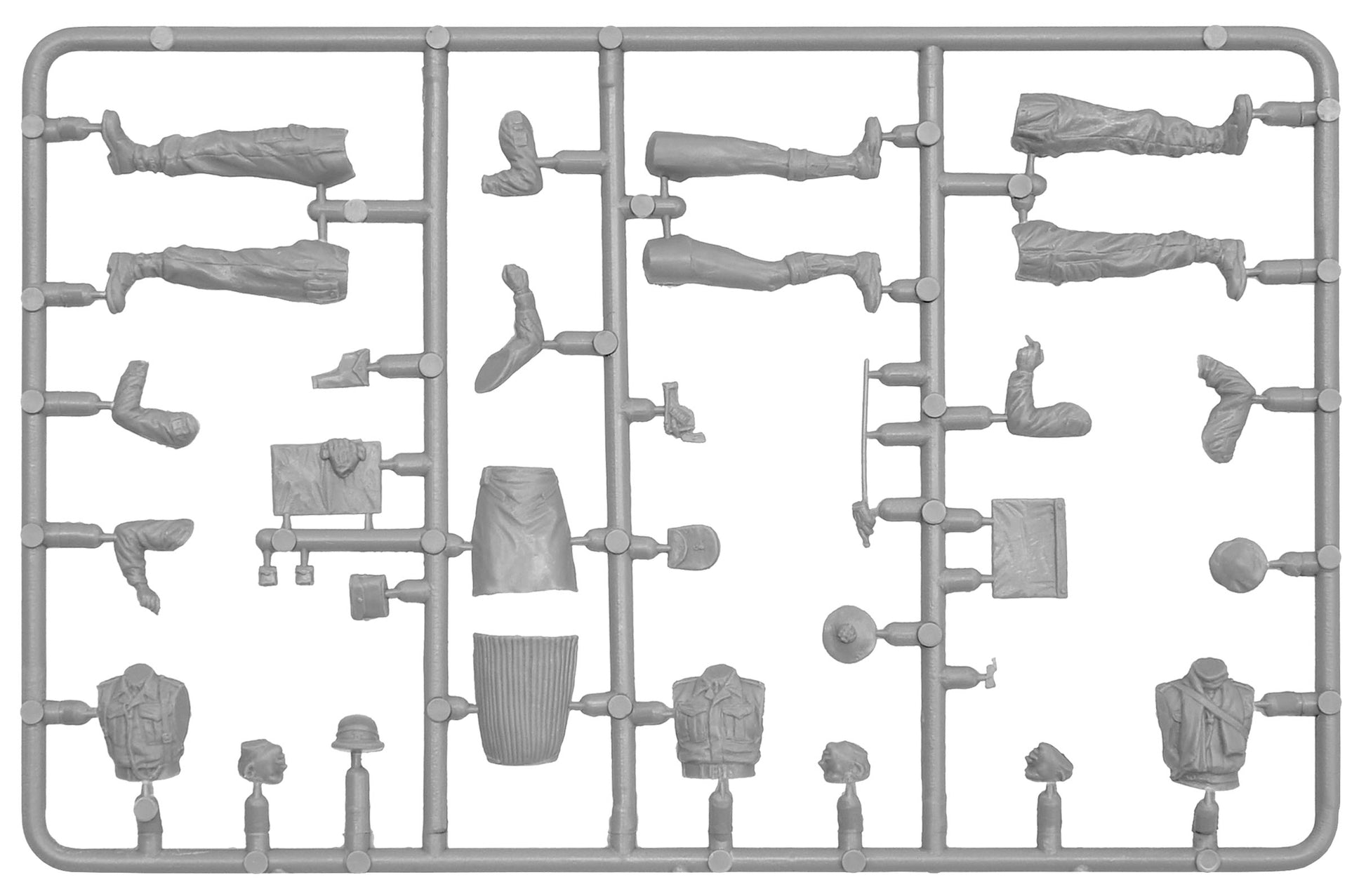 Grapa 2 de las figuras de oficiales británicos de la Segunda Guerra Mundial en escala 1:35 de Miniart referencia 53027