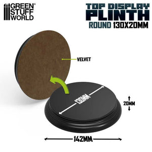 GREEN STUFF WORLD Base de Madera Redonda Negra 130mm