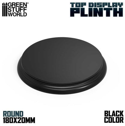 GREEN STUFF WORLD Base de Madera Redonda Negra 180mm