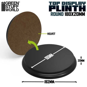 GREEN STUFF WORLD Base de Madera Redonda Negra 180mm