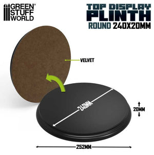 GREEN STUFF WORLD Base de Madera Redonda Negra 240mm