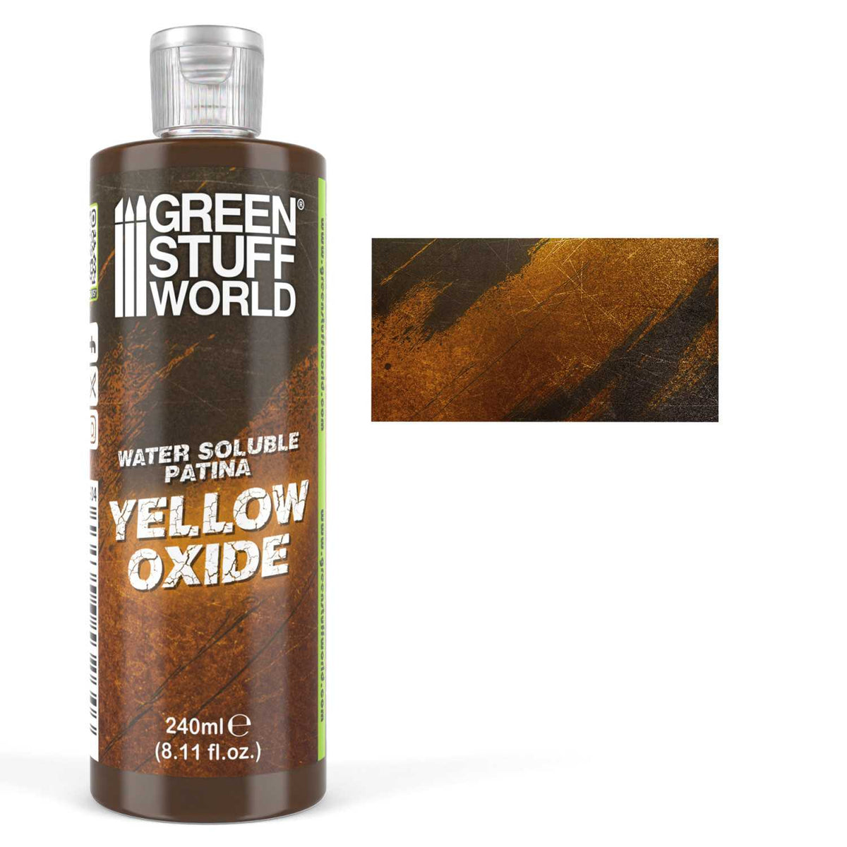 Bote de 60ml de pátina en color yellow oxide (óxido amarillo) de Green Stuff referencia 5904