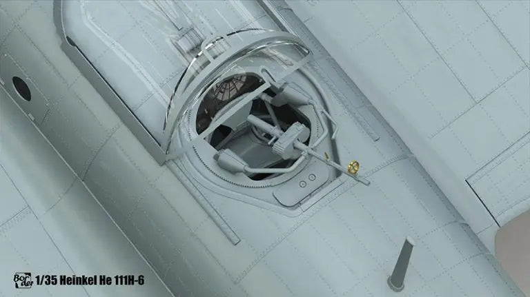 Foto del artillero superior del fuselaje de la maqueta del bombardero alemán He 111H-6 en escala 1:35 de Border Model referencia BF-018