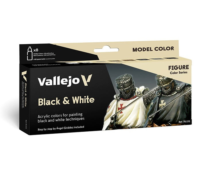 VALLEJO Model Color Set: Black & White