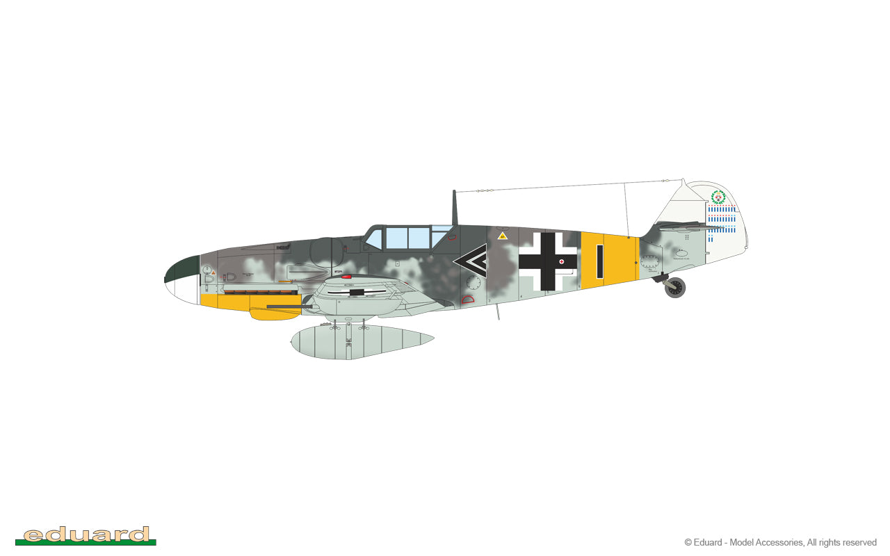 Decoración 3 de la maqueta del caza alemán Bf-109 en versión G-6 de Edurad referencia 70159