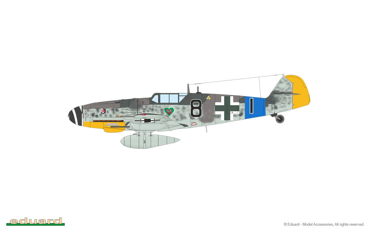 Decoración 6 de la maqueta del caza alemán Bf-109 en versión G-6 de Edurad referencia 70159