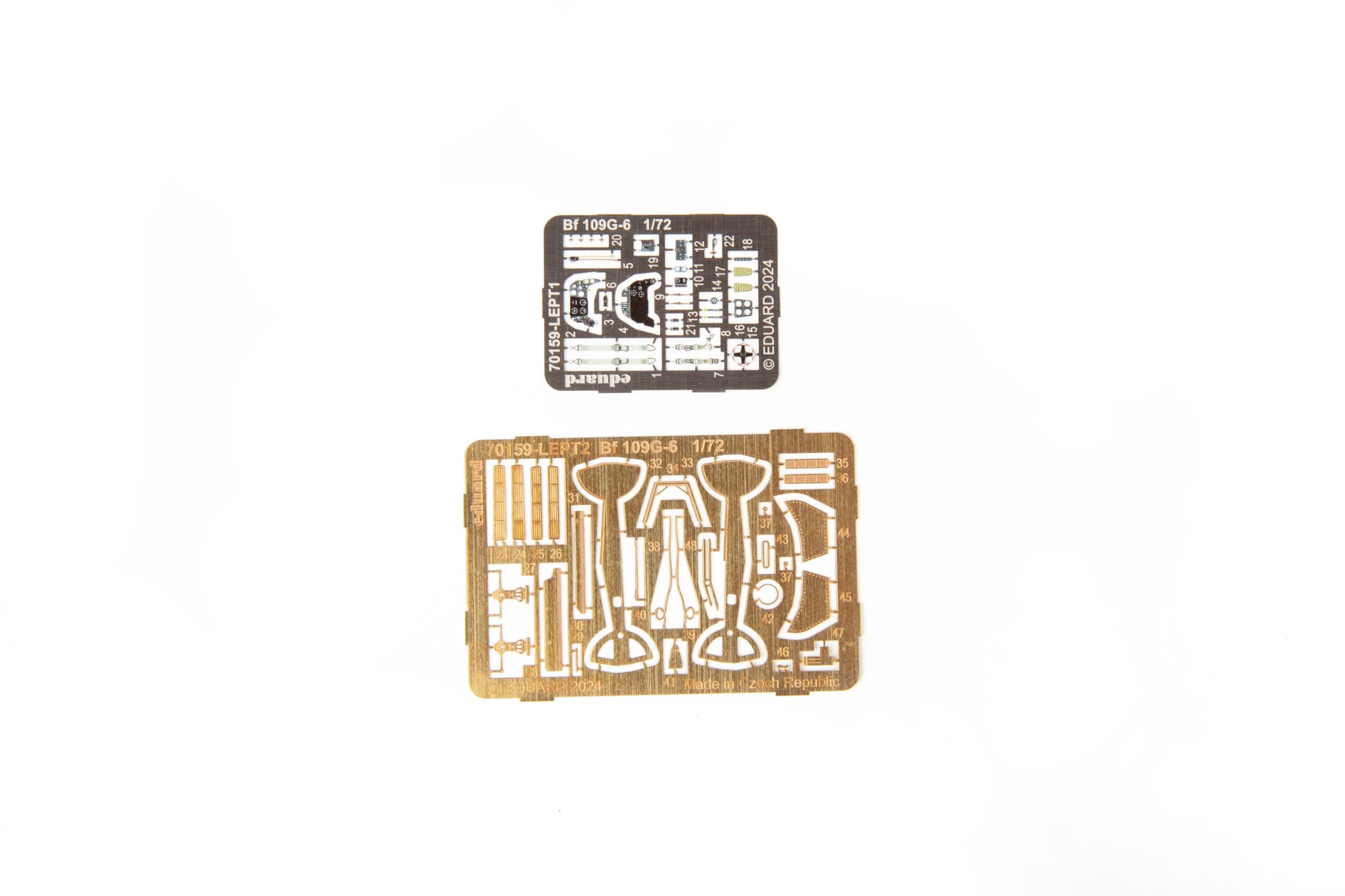 Fotograbados de la maqueta del caza alemán Bf-109 en versión G-6 de Edurad referencia 70159