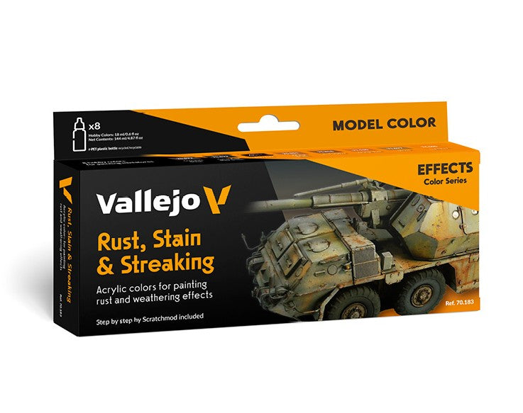 VALLEJO Model Color Set: Rust, Stains & Streaking