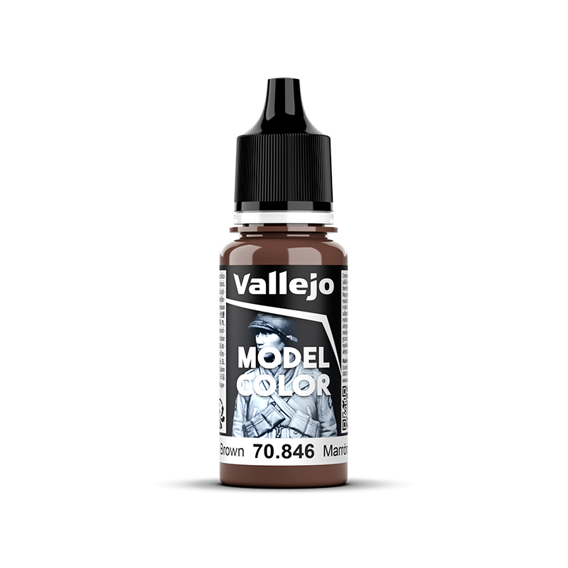 Bote de pintura de 18ml de color Marrón Caoba de Vallejo Model Color referencia 70846
