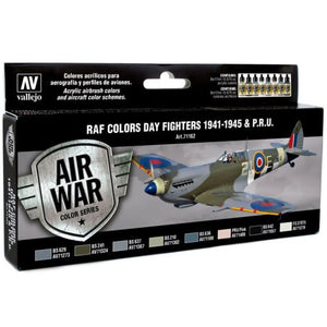 VALLEJO Model Air Set: WWII RAF Day Fighters 1941-1945 & P.R.U. (8 colores)