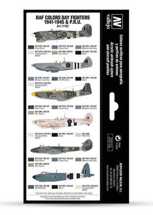 VALLEJO Model Air Set: WWII RAF Day Fighters 1941-1945 & P.R.U. (8 colores)